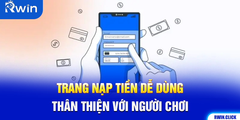 Giao diện trang nạp tiền tại Rwin