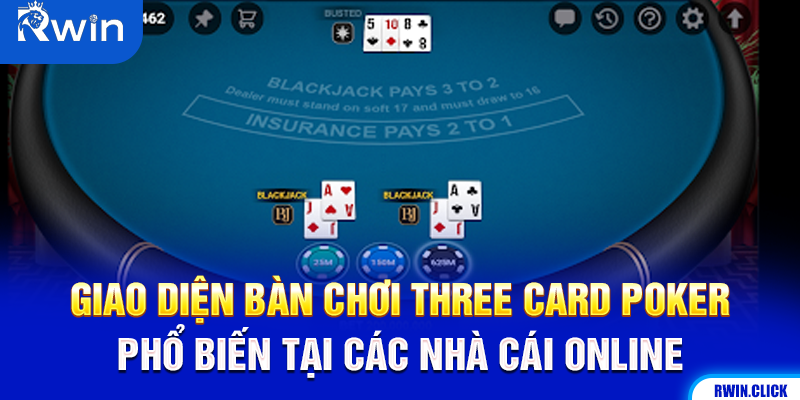 Bàn chơi Three Card Poker cơ bản